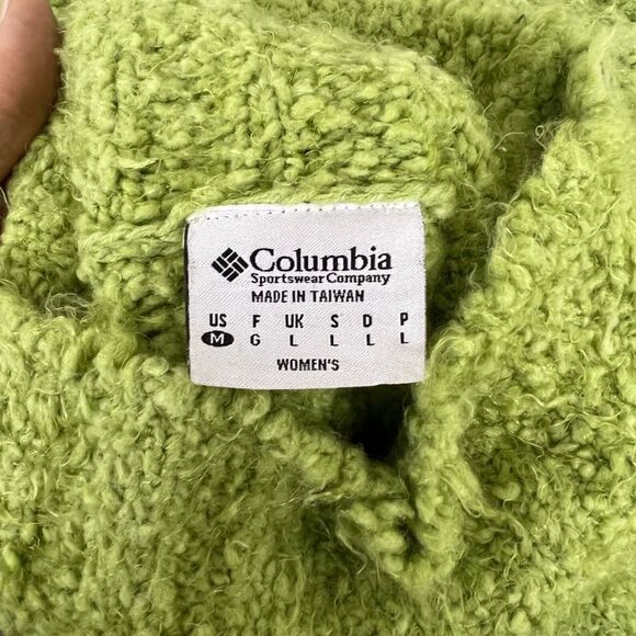 Columbia Womens Turtleneck Fuzzy Knit Sweater Green Size Medium - Picture 14 of 14